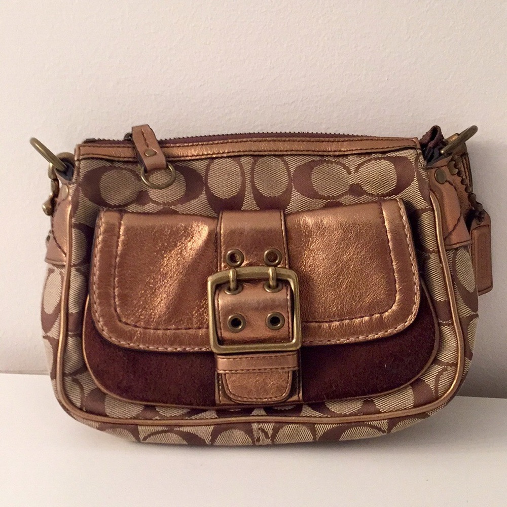 Small COACH Brown w/ Bronze Leather EUC